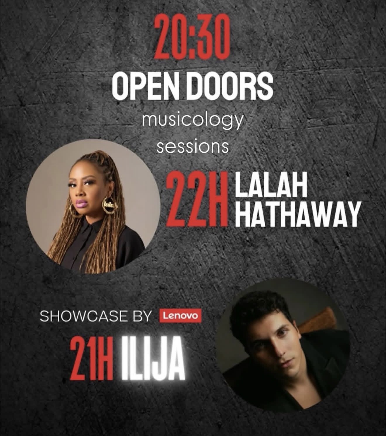 Musicology Barcaffe Sessions poster with ILIJA opening for Lalah Hathaway