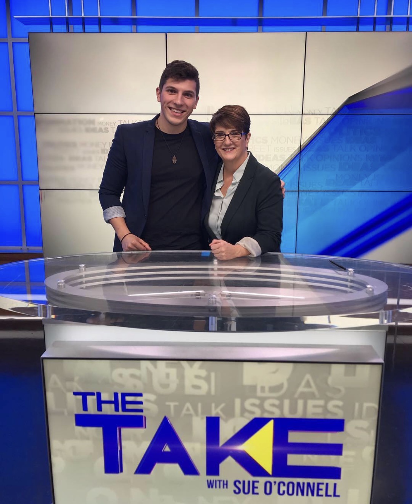 ILIJA on the set of the television show The Take with Sue O'Connell